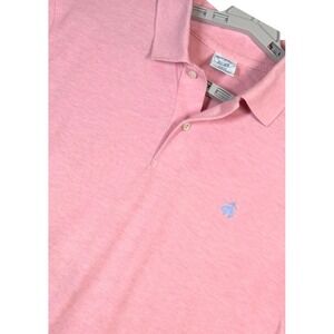 Brooks Brothers Polo Slim Shirt Short Sleeve Pink Cotton Knit Performance Men  L